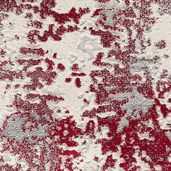 8' X 10' Red Abstract Dhurrie Area Rug