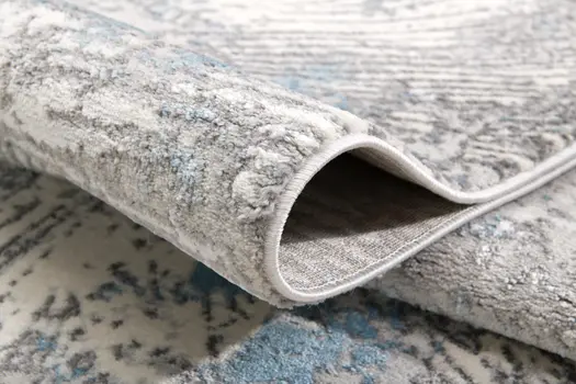 4' X 6' Blue Abstract Dhurrie Area Rug