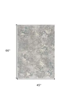 4' X 6' Blue Abstract Dhurrie Area Rug