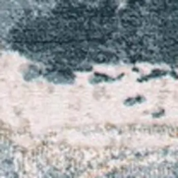 20' Blue And Ivory Abstract Dhurrie Runner Rug