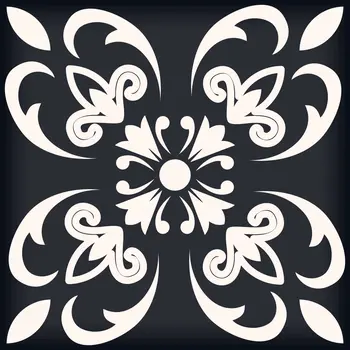 8" X 8" Black And White Quatro Peel And Stick Removable Tiles
