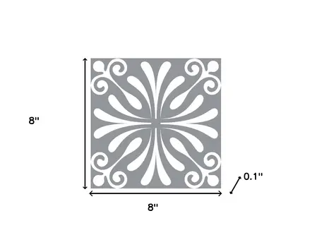 8" X 8" Gray And White Spire Peel And Stick Removable Tiles