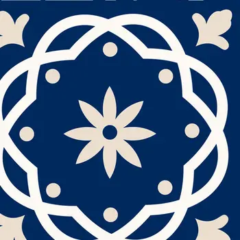7" X 7" Midnight Blue And White Peel And Stick Removable Tiles