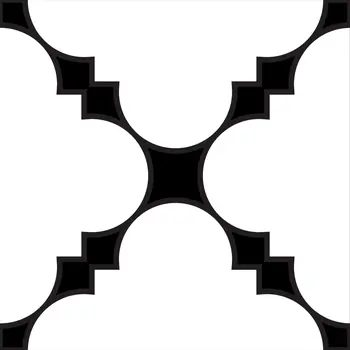 7" X 7" Black And White Tri Peel And Stick Tiles