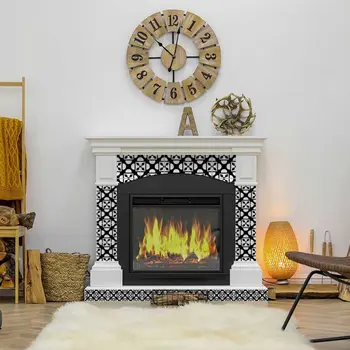 7" X 7" Black And White Coli Peel And Stick Tiles