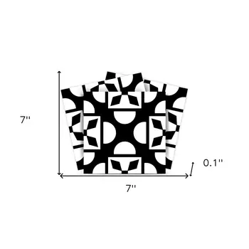 7" X 7" Black And White Coli Peel And Stick Tiles