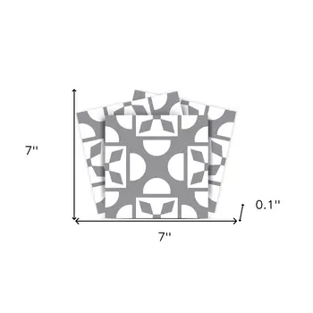 7" X 7" Light Gray And White Coli Peel And Stick Tiles