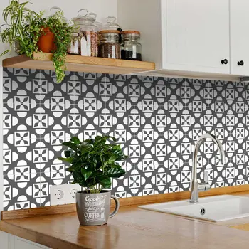 6" X 6" Dark Gray And White Coli Peel And Stick Tiles