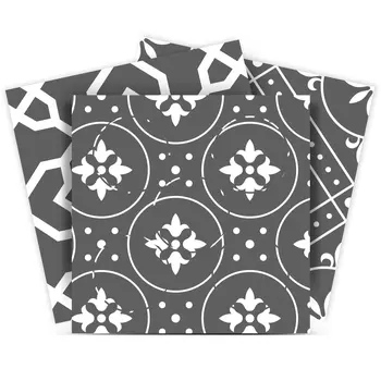 8" X 8" Gray And White Mosaic Peel And Stick Removable Tiles