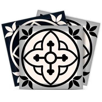 5" X 5" Black And White Rory Peel And Stick Removable Tiles