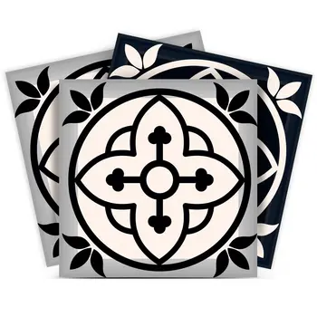 6" X 6" Black And White Rory Peel And Stick Removable Tiles