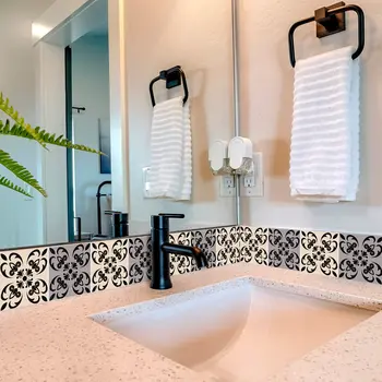 4" X 4" Light Grey And Cream Orchid Peel And Stick Removable Tiles