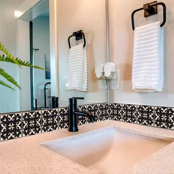 5" X 5" Black Sheep Peel And Stick Removable Tiles