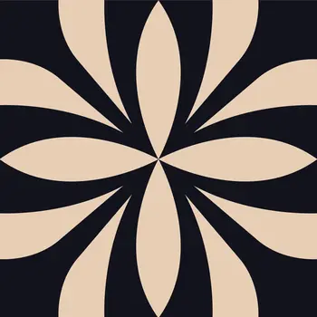 8" X 8" Intertwined Black And Cream Peel And Stick Removable Tiles