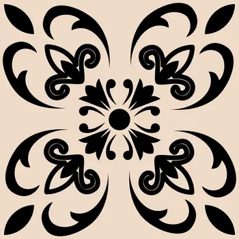6" X 6" Cream And Black Mosaic Peel And Stick Removable Tiles