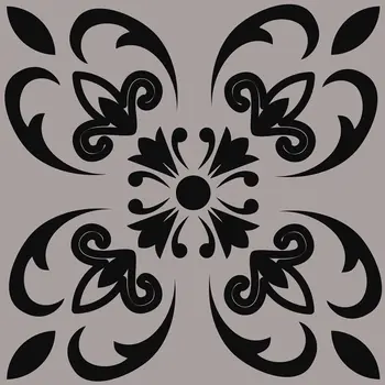 6" X 6" Black And White Orchid Peel And Stick Removable Tiles