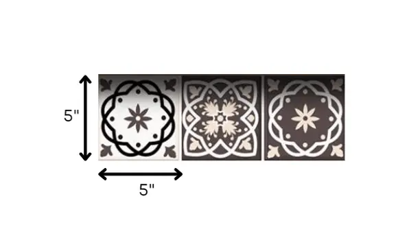 5" X 5" Light Brown And White Mosaic Peel And Stick Removable Tiles