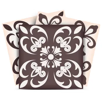 5" X 5" Light Brown And White Mosaic Peel And Stick Removable Tiles