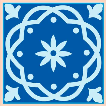 5" X 5" Dark And Light Blue Mosaic Peel And Stick Removable Tiles