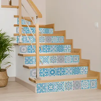 5" X 5" Sky Blue Mosaic Peel And Stick Removable Tiles