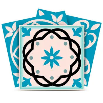 6" X 6" Sky Blue Mosaic Peel And Stick Removable Tiles