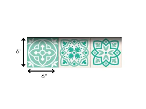 6" X 6" Aquamarine Mosaic Peel And Stick Removable Tiles