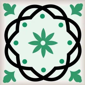 8" X 8" Green And White Mosaic Peel And Stick Removable Tiles