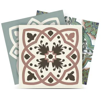 7" X 7" Vintage Sage Mosaic Peel And Stick Removable Tiles
