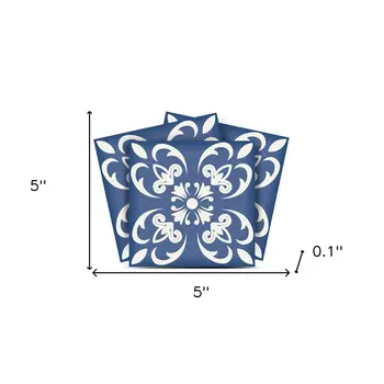 5" X 5" Wedgwood Blue And White  Peel And Stick Removable Tiles