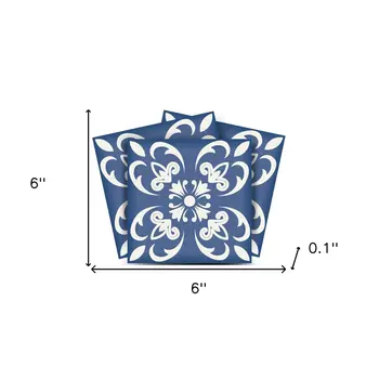 6" X 6" Wedgwood Blue And White  Peel And Stick Removable Tiles