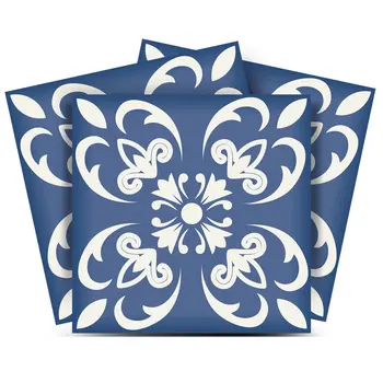 7" X 7" Wedgwood Blue And White  Peel And Stick Removable Tiles