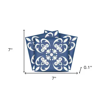 7" X 7" Wedgwood Blue And White  Peel And Stick Removable Tiles