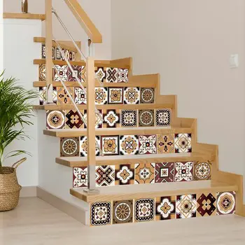 5" X 5" Shades Of Brown Mosaic Peel And Stick Removable Tiles