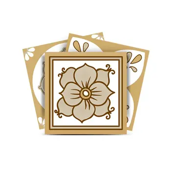 6" X 6" Vintage Brown And White Peel And Stick Removable Tiles