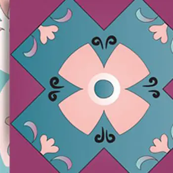 4" X 4" Vintage Turq Blush And Mauve Peel And Stick Removable Tiles