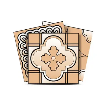 7" X 7" Shades Of Taupe Mosaic Peel And Stick Removable Tiles