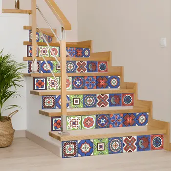 6" X 6" Mediterra Terra Cotta Mosaic Peel And Stick Removable Tiles