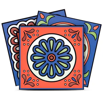 7" X 7" Mediterra Terra Cotta Mosaic Peel And Stick Removable Tiles