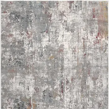 8' X 11' Gray And Ivory Abstract Area Rug