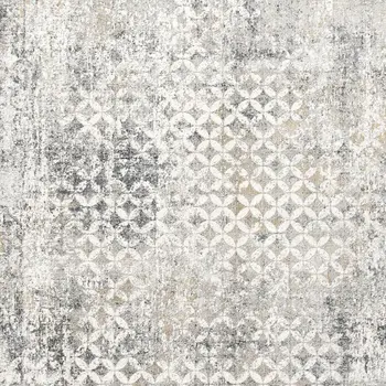 4' X 6' Gray And Ivory Distressed Area Rug