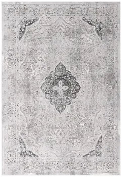 4' X 6' Grey Oriental Area Rug