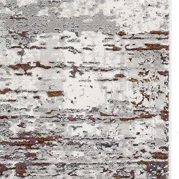 5' X 8' Gray And Brown Abstract Scraped Area Rug