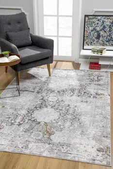 4' X 6' Gray Abstract Patterns Area Rug