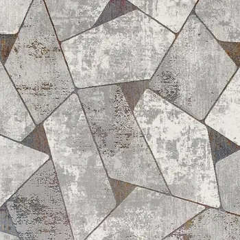 5' X 8' Grey Geometric Area Rug