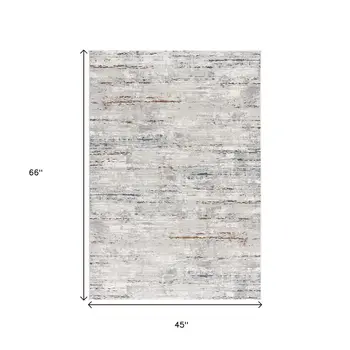 4' X 6' Grey Abstract Area Rug