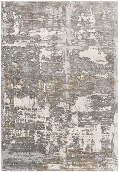 7' X 10' Beige And Gray Distressed Area Rug