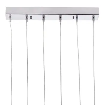 Silver Kitchen Island Six Light Metal LED Ceiling Light With Shades