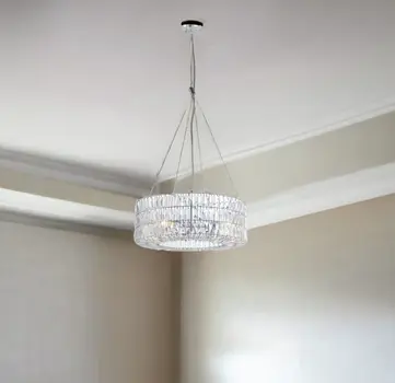 Silver Lantern Metal Chandelier With Silver Shades