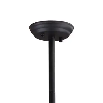 Black Kitchen Island Six Light Metal Ceiling Light