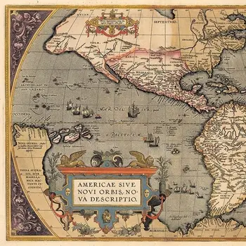 Vintage 1718 Map Of New France Unframed Print Wall Art